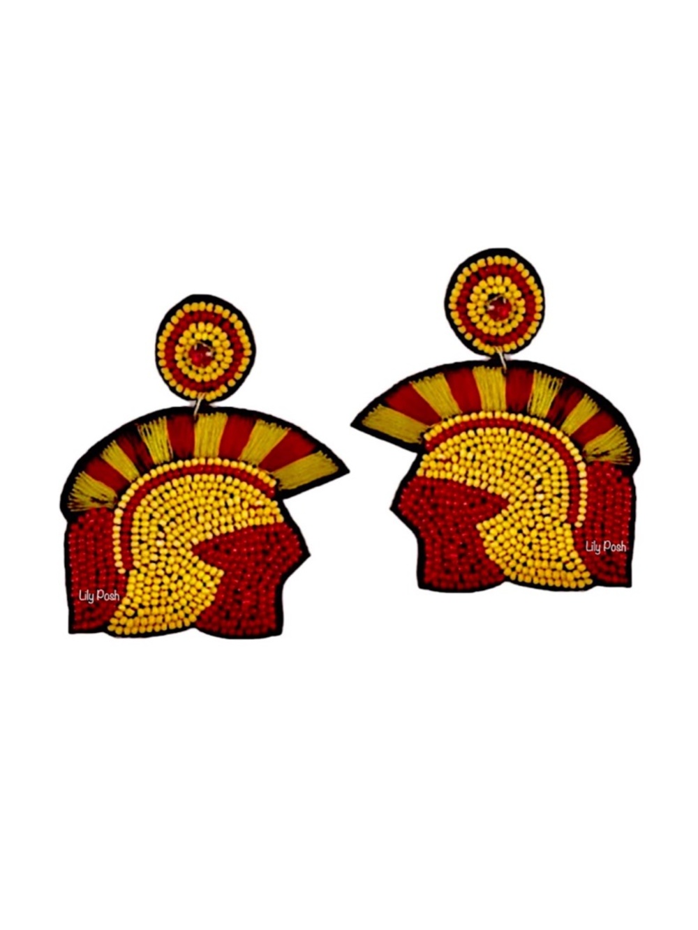 Beaded USC Trojans College Football Game Day Earring